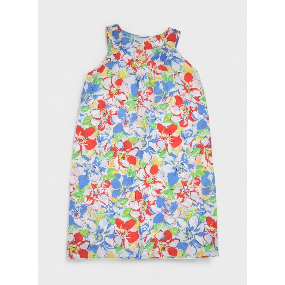 Vintage Suzy Dress Womens Small Floral Hawaiian Sleeveless Midi 80s Beach Day